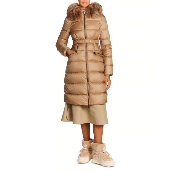 Moncler Boedic Belted Puffer Coat-Brown - Picture 2 of 16